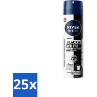 Nivea 25 x MEN – Deodorant spray – Invisible for Black & White – 150 ml - Koffie - Koffiezetapparaat - Koffiezetapparaat