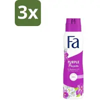 Fa 3 x Deodorant Spray Violet Leaves Passion 150 ml - Deodorant Spray - Violette Bladeren - Frisheid - Geur - Langdurige Bescherming