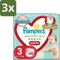 Pampers 3 x – Luierbroekjes – Premium Care Pants Maat 3 – 48 Luiers - Luier - Luierbroek - Luier Voor Baby - Luier Voor Kind - Droge Billetjes