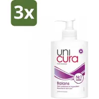 Unicura 3 x - Vloeibare Handzeep - Anti Bacterieel - Balans - 250 ml - Handzeep - Antibacterieel - Handen Reinigen - Huid Verzorgen - Natuurlijke Handzeep