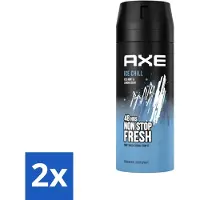 Axe 2 x - Deodorant Bodyspray - 48hrs Fresh - Ice Chill - Iced Mint & Lemon - 150 ml - Deodorant - - Ice Chill - Frisheid - Geur