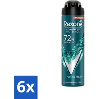 Rexona 6 x Men - Deodorant Spray - Advanced Protection - Marine Fresh - Anti-Transpirant & Perspirant - 150ml - Mannen Deodorant - Anti-transpirant - Marine Geur - Zweetbescherming - 48 Uren