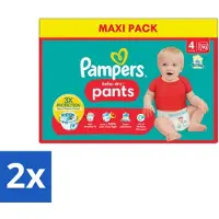 Pampers 2 x - Baby-Dry Pants - Luierbroekjes - Maat 4 (9-15 kg) - Extra Droog - 90 Luiers - Baby-Dry - Luierbroekjes - Babyluiers - Luiermaat 4 - 9-15 Kg