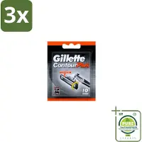 Gillette 3 x Contour Plus – Wegwerpscheermesjes – 10 mesjes - Grootverpakking - Scheermesjes - Scheermes - Scheerbeurt - Huidcomfort - Flexibele Mesjes