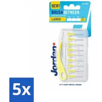 Jordan 5 x - Between L - Interdentale ragers - 0.7 mm - 10 Ragers - Interdentale Reiniging - Tandplak Verwijderen - Interdentale Ruimte Reinigen - Achterste Kiezen Reinigen - Tandsteen Voorkomen