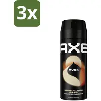 Axe 3 x - Deodorant Bodyspray - 48hrs Fresh - Musk - Patchouli & Fougere - 150 ml - 48 Uur Geurbescherming - Deodorant Sprayer - Zinktechnologie - Geur Van Musk - Geur Van Patchouli