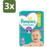 Pampers 3 x – Luiers – Active Baby Maat 4 – 46 Luiers - Baby Luier - Baby Droog - Baby Comfort - Baby Nacht - Baby Huid
