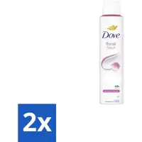 Dove 2 x – Deodorant Spray – Floral Fresh – 200 ml - Anti-transpirant Spray - Zweetvermindering - Geur - Bloemige Geur - Geurvermindering
