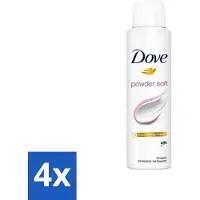 Dove 4 x - Deospray - Powder Soft - 150 ml - Deodorant - - Poederachtige Geur - Langdurige Bescherming - Alcoholvrij