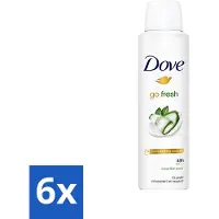 Dove 6 x Go Fresh - Deospray - Komkommer - 150 ml - Go Fresh - Deodorant - Komkommergeur - Groene Thee - Langdurige Bescherming
