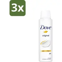 Dove 3 x Original - Deospray - Anti-Transpirant - 150 ml - Douche - Deodorant - Oksels - Transpiratie - Geur