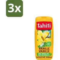 Tahiti 3 x – Douchegel – Vanille - 315 ml - Douchegel - Vanille - Huidverzorging - Sheabutter - Amandelolie