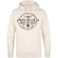 Petrol Industries - Heren Gemêleerde hoodie met print Selwyn - Wit - Maat XL
