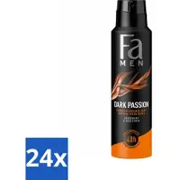 Fa 24 x – Deodorant Spray – Men Dark Passion – 150 ml - Deodorant Spray Voor Mannen - Krachtige Geur - Zweetbescherming - Geur Tegen Zweet - Mannelijke Geur
