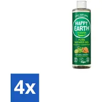 Happy Earth 4 x – Douchegel – 100% Natuurlijk Bergamot Cedarwood – 300 ml - Douchegel Bergamot Cederhout - Natuurlijke Douchegel - Vegan Douchegel - Biologische Douchegel - Huidvriendelijke Douchegel