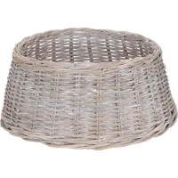 WDMT Rieten Kerstboomrok | ø 60 x 20 cm | kerstboommand | Kerstboom | Kerstboomvoet | Kerst Decoratie | Rieten Voet | Kerstboom Rok | Grijs