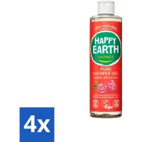 Happy Earth 4 x – Douchegel – 100% Natuurlijk Floral Patchouli – 300 ml - Douchegel - Natuurlijke Douchegel - Vegan Douchegel - Patchouli Geur - Huid Verzorging