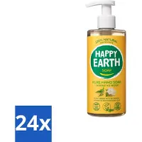 Happy Earth 24 x – Handzeep – 100% Natuurlijk Jasmine Ho Wood – 300 ml - Natuurlijke Handzeep - Vegan Handzeep - Jasmijn Handzeep - Ho Wood Handzeep - Antibacteriële Handzeep