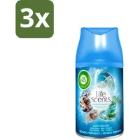 Air Wick 3 x - Luchtverfrisser Navulling - Turquoise Oase - Automatische Spray - 250 ml - Luchtverfrisser - Geur - Tropische Geur - Drijfhout - Zeenevel
