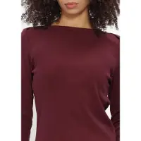 Catwalk junkie Dames Tops & T-shirts Boatneck Rib Long Sleeve - Bordeaux - Maat 38