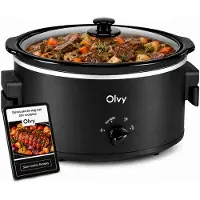 Olvy Slow Cooker 6L – Slowcooker met keramische binnenpan – Warmhoudfunctie – inclusief kookboek