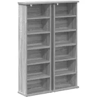 vidaXL CD Kast 2 st Grijs Sonoma 60 x 17 x 92 cm Bewerkt hout