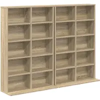 vidaXL CD Kast 2 st Sonoma Eiken 65 x 23,5 x 97,5 cm Bewerkt hout