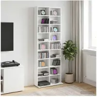 vidaXL CD Kast Wit 65 x 23,5 x 175 cm Bewerkt hout