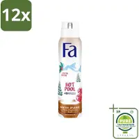 Fa - Deospray - Winter Splashes - 48 uur Bescherming - Frozen Raspberry - Verfrissend & Fruitig - 150 ml - Voordeelverpakking - 12 stuks - 48 uur bescherming - Zweet