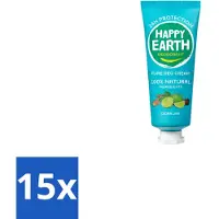 Happy Earth 15 x – Deodorant Cream – 100% Natuurlijk Cedar Lime – 40 ml - 100% Natuurlijk Deodorant - Natuurlijke Deodorant Crème - Deodorant Crème Ceder Lime - Frisse Geur - Huidvriendelijk Deodorant