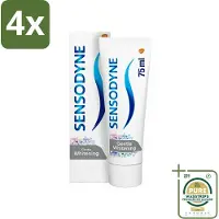Sensodyne - Tandpasta - Gentle Whitening - Milde Reiniging - 75 ml - Voordeelverpakking - 4 stuks - Witte tanden - Glazuur beschermen