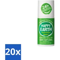 Happy Earth 20 x – Deodorant Roll-On – 100% Natuurlijk Cucumber Matcha – 75 ml - Cucumber Matcha Deodorant - Natuurlijke Deodorant - Roll-on Deodorant - Vegan Deodorant - Anti-Geur Deodorant