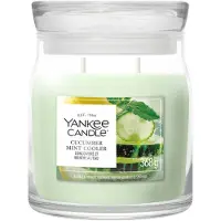 Yankee candle - Cucumber Mint Cooler Medium Geurkaars - 50 branduren - 2 lonten