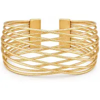 Marama Aurelia Goud Damesarmband – Open Cuff Armband – Metaal met Gouden Plating – Licht Buigbaar – Diameter 6,5 cm