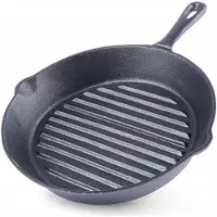 Artemis Gietijzeren Grillpan 24 cm - Gas, Inductie, Oven, Kampvuur