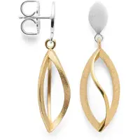 Bastian Inverun Bastian oorhangers - Zilver 925 verguld - Earrings, partly fg. matte/brushed matte