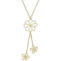 Yehwang Roestvrijstalen Ketting met Bloemhanger – Daily Simple Series - Goud