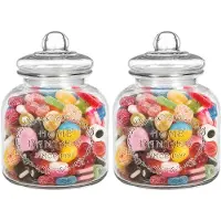 Alessandro luxe voorraadpot - 2x - snoeppot - glas - met deksel - 3 liter - koektrommel - snoepjes - 17 x 25 cm