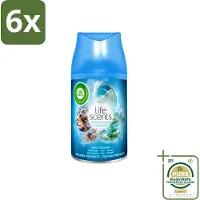 Air Wick - Luchtverfrisser Navulling - Turquoise Oase - Automatische Spray - 250 ml - Voordeelverpakking - 6 stuks - Drijfhout - Zeenevel