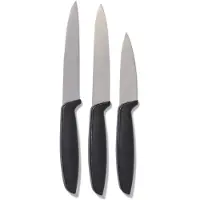 HEMA Keukenmessen - 3 Stuks (zwart)