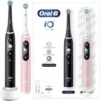 Oral-B iO Series 6 Duo - Elektrische Tandenborstels - Black Pink - AI Display - 5 Poetsmodi