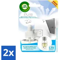 Air Wick 2 x Elektrische Geurverspreider - Starterkit - Pure Zachtheid van Katoen - 19ml - Elektrische Geurverspreider - Katoen Geur - Luchtverfrisser - Geurverspreider Starterkit - Langdurige Geur