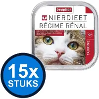 Beaphar 15x - nierdieet kat taurine 100gr - Kattenvoer Natvoer - 100 g