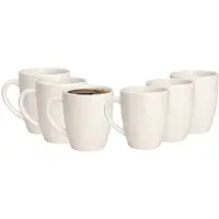 Excellent houseware koffie mok Granada - 6x stuks - creme - 360 ml - drink mokken - keramiek