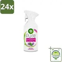 Air Wick Pure - Luchtverfrisser Spray - Essentiële Oliën - Lavendel - 250ml - Voordeelverpakking - 24 stuks - Luchtverfrisser - Lavendelgeur