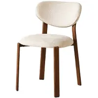 Lizzely Garden & Living Eetkamerstoel Japandi Benja beige walnoot poten japanse stijl eetstoel zetel