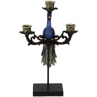 Clayre & Eef Kandelaar Blauw Kunststof