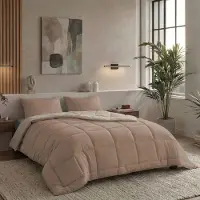 Zelesta Pure Duo Katoen Dekbed - Rozebruin & Betonbruin 160x220cm
