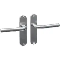 Intersteel Deurkruk Luzern basic op schild ovaal 185x41mm blind RVS geborsteld