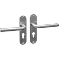 Intersteel Deurkruk Luzern basic op schild ovaal 185x41mm profielcilinder 55mm RVS geborsteld